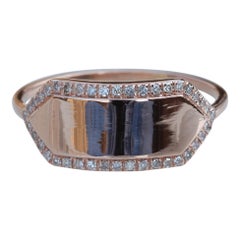 Anillo de oro de 14 quilates con diamante natural pavé Diseño único Anillo de boda Regalo para mujer.