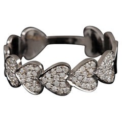 Heart Shaped 14k Solid Gold Natural Pave Diamond Ring Minimalist Gift for Women.