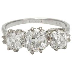Edwardian Platinum Diamond Trilogy Ring