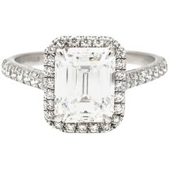 Tiffany & Co. Soleste 1.64 Carat Emerald Cut Diamond Platinum Ring