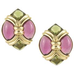 Bulgari Pink and Green Tourmaline Earrings 10