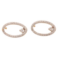 Minimalist 14k Yellow Gold Natural Pave Diamond Earring Delicate Studs For Women