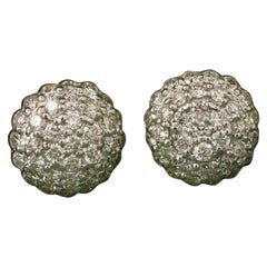 14k Yellow Gold Round Studs Natural Pave Diamond Earring Beautiful Gift For Her.