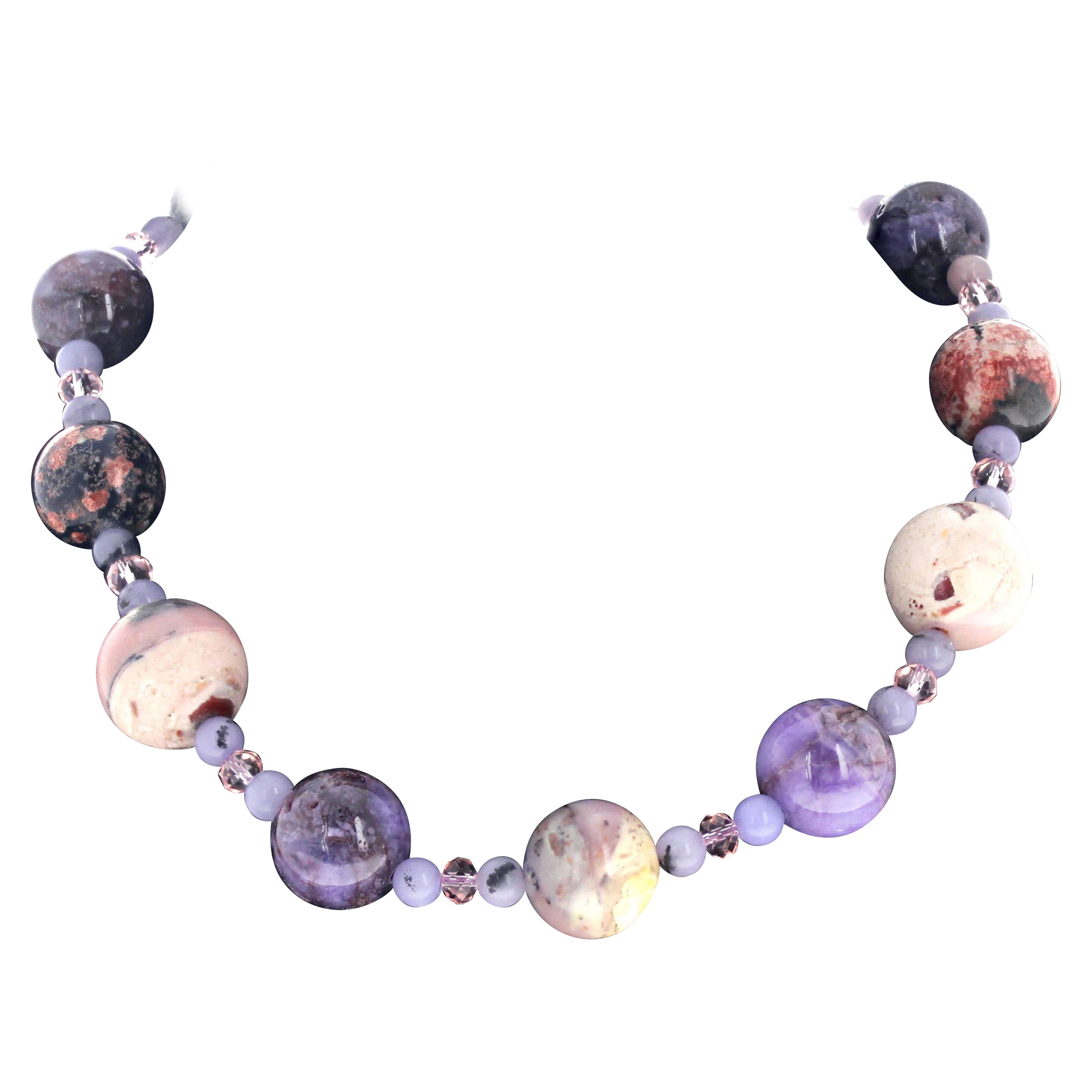 AJD Real Peruvian Opales et Jaspe 17" collier en vente