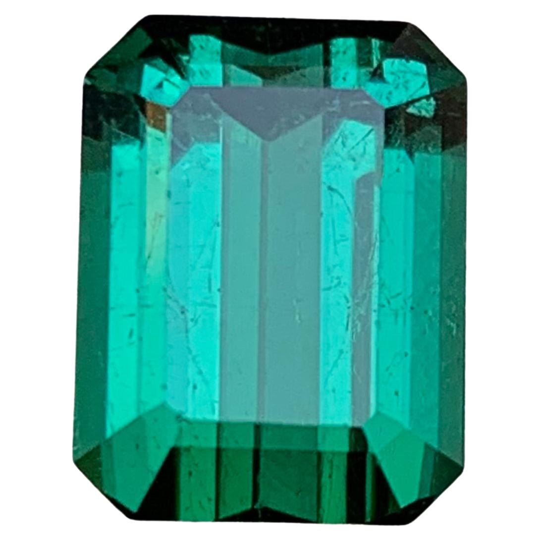 Bluish Green Natural Tourmaline Ring Pendant Loose Gemstone 6.50 Ct Emerald Cut