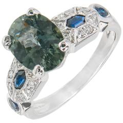 Peter Suchy 2.07 Carat Color Change Sapphire Diamond Platinum Engagement Ring 5