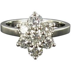 New French Diamond Platinum Engagement Ring 7