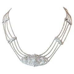 4.00CT Diamond 18KT White Gold Choker Necklace