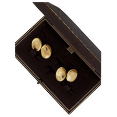 Antique Edwardian 15K Yellow Gold Cufflinks, English Hallmarks: Chester, c1905