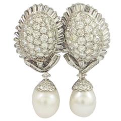 South Sea Pearl and Diamond Earrings 12