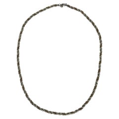 Vintage Tiffany & Co. 925 Silver & 14k Yellow Gold Rope Chain Necklace 60cm