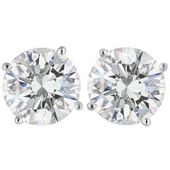 Ideal Cut Hearts and Arrows EGL Certified 6.02 Carats Diamond Studs