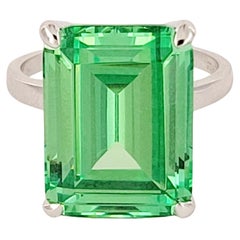 TIFFANY & Co Cóctel de bengalas Anillo de cuarzo verde Plata de ley