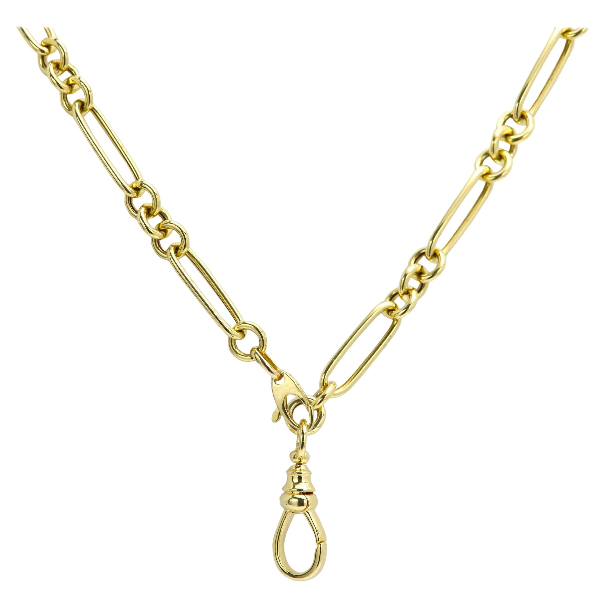 Swivel Clasp charm Lock Italian Link Necklace Chain 14 Karat Gold