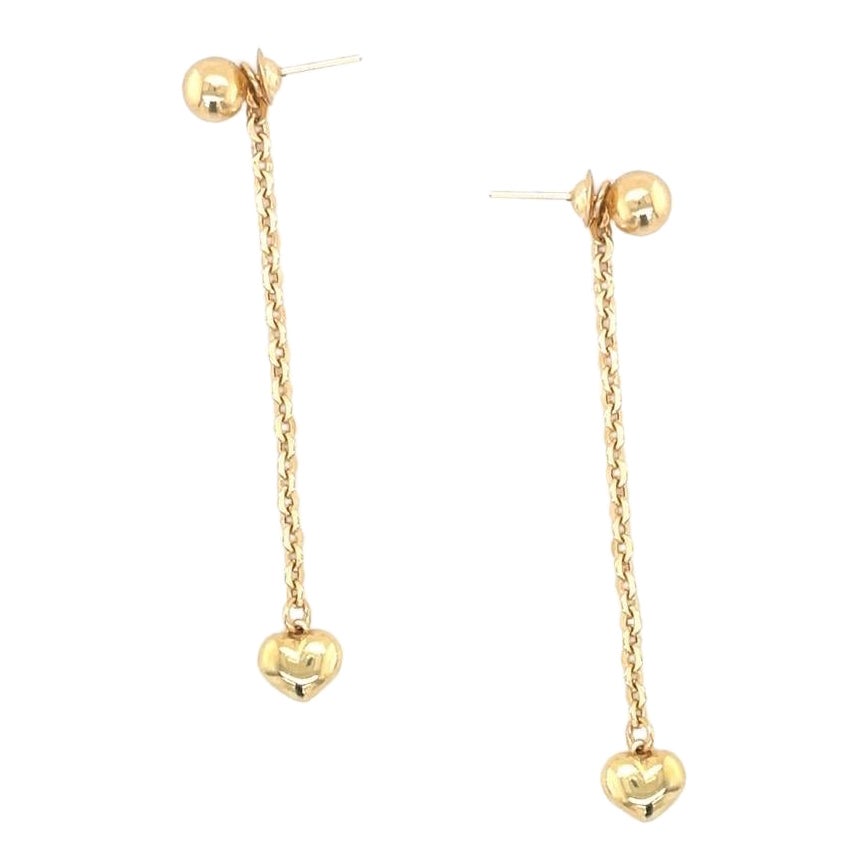 2N1 Statement Stud & Heart 18K Gold Drop Earrings