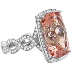 Morganite Pave Diamond Gold Ring 4