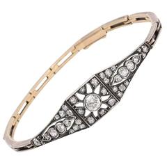 Russian 19th Century Sunburst Diamond Bracelet