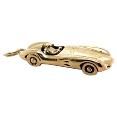 Vintage 9 Karat Yellow Gold Aston Martin DBR1 Racing Car Charm