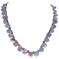 AJD Collana di conchiglie di perle naturali multicolori da 20".