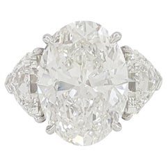 TYPE 2A Platinring, GIA-zertifizierter 4 Karat ovaler Diamant