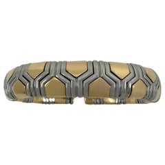 Bvlgari Bulgari Parentesi Tubogas Alveare Bangle Bracelet Cuff 18k Gold Steel