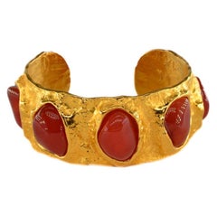 Julia Collection Necklace - Gold-Plated Bronze with Cornaline