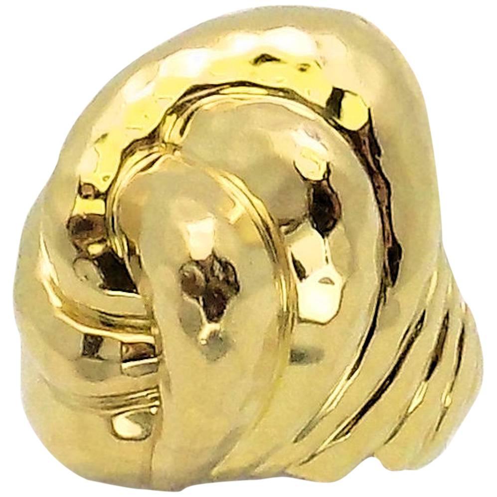 Henry Dunay Facets High Dome Double Knot Gold Ring