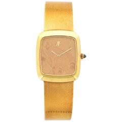 Vintage Audemars Piguet Yellow Gold Wood-Dial Bracelet Watch