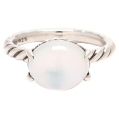 David Yurman Moonstone Ring, Sterling Silver, Ring Size 8.25