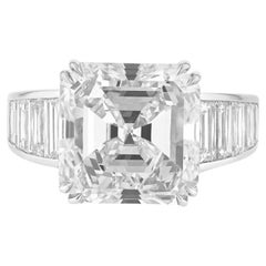 TYPE 2A GIA Certified 5.47 Carat Square Emerald Diamond Ring