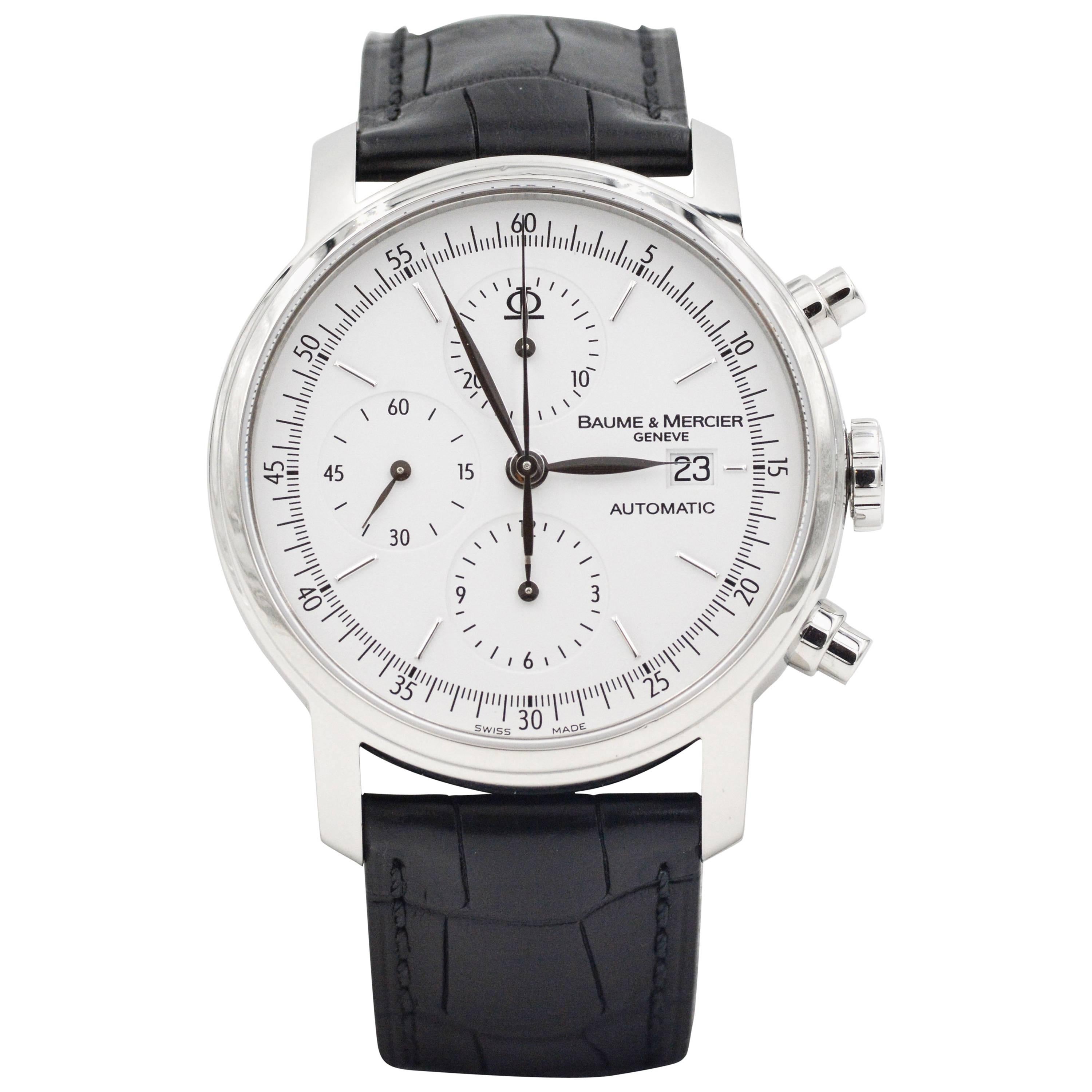 Baume & Mercier Stainless Steel Chronograph Automatic Mechanical Wristwatch