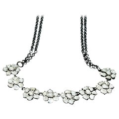 Collar Victoriano de Plata de Ley 925 con Diamante Polki de Corte Rosa Natural Hecho a Mano