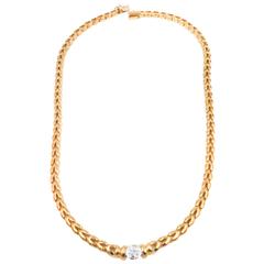 Yellow Gold Diamond Necklace 4