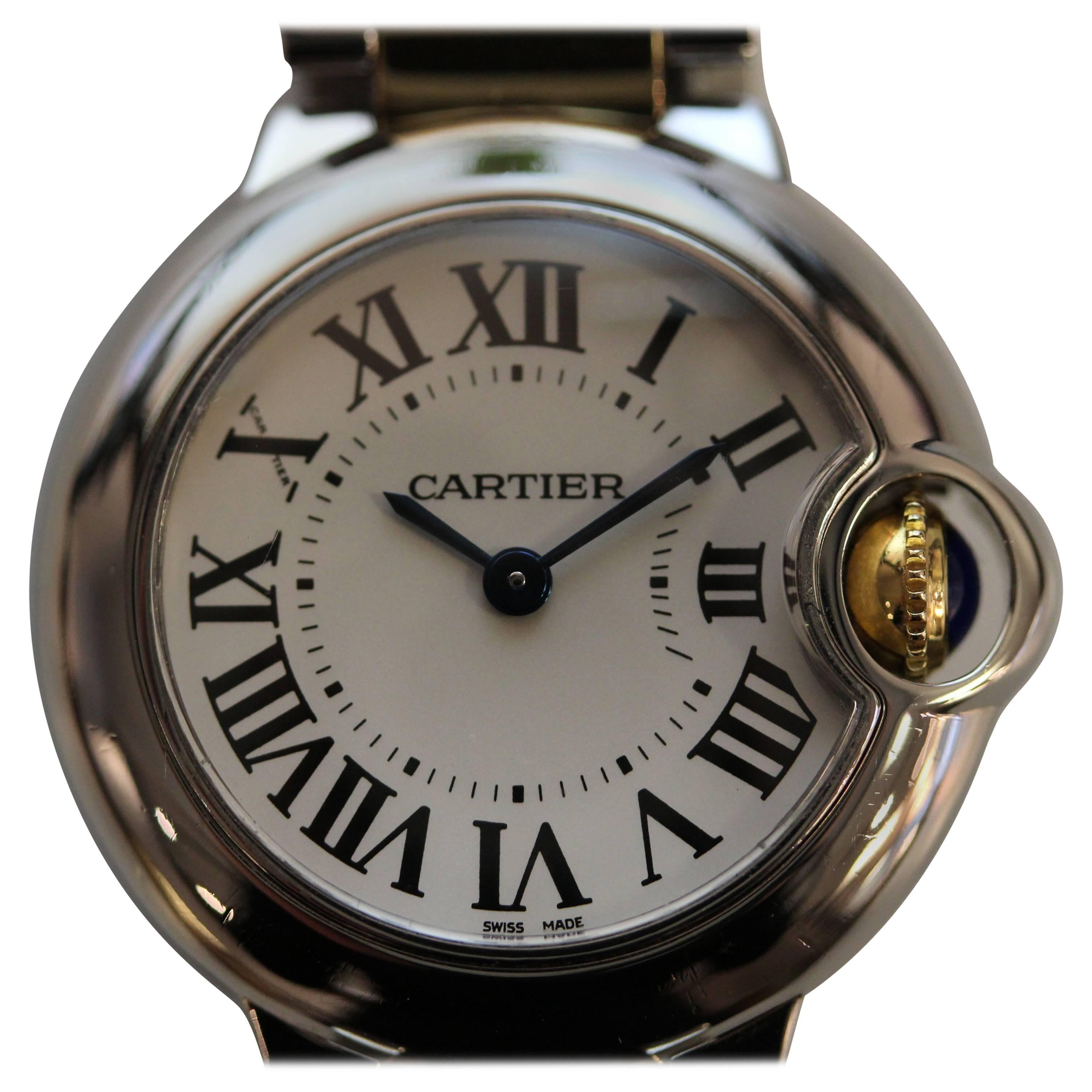 Cartier Ballon Bleu Stainless Steel 18 Karat Yellow Gold Wristwatch