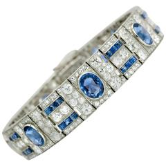 Sapphire and Diamond Deco Bracelet