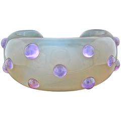 Carved Agate and Amethyst Cuff 8