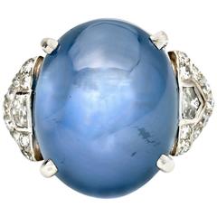 35.00 Carat Star Sapphire Deco Ring