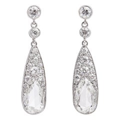 Platinum & Diamond Belle Epoque Style Drop Earrings