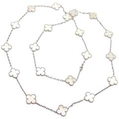 Van Cleef & Arpels Alhambra 20 Motifs Mother-of-Pearl White Gold Necklace