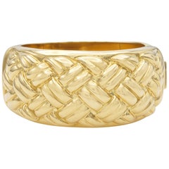 Vintage 1960s Gold Weave Bangle Bracelet