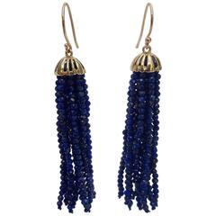 Marina J. Lapis Lazuli Gold Tassel Earrings