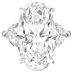 EXCEPTIONAL GIA zertifiziert 7 Karat Oval Diamant Platin Ring