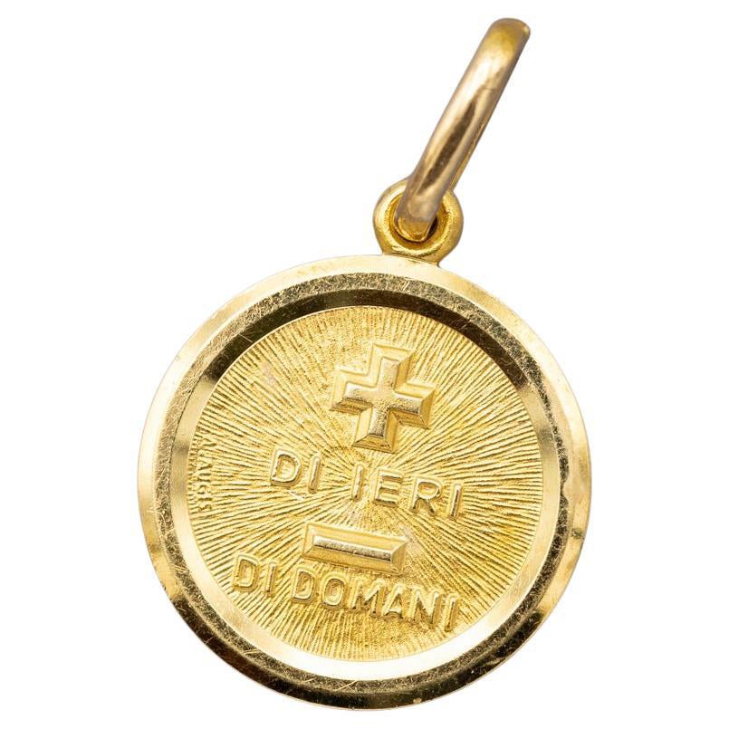 18K plain Più di ieri e meno di domani - Italian 18 karat solid gold Love token