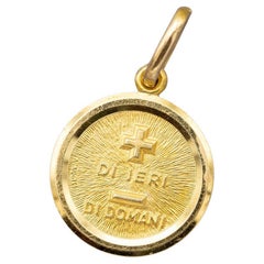 18K plain Più di ieri e meno di domani - Italian 18 karat solid gold Love token