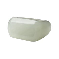 Jade Sólido Anillo Blanco Raro regalo Inusual Natural Calla Lily Flor vintage