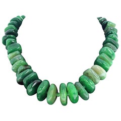 AJD Natural Real Graduated Irregular Agate Rondels 17 1/2" Necklace