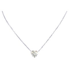 18 Karat Weißgold Diamant-Halskette mit herzförmigem Anhänger in Herzform 3,49 Karat mitEGL