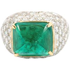 5.87 Carat GIA Certified Emerald and Diamond Ring 2
