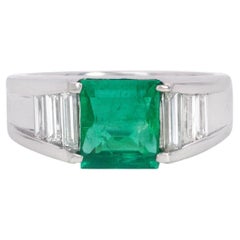 Platinring mit GIA-zertifiziertem 1,85 Karat natürlichem kolumbianischem Smaragd
