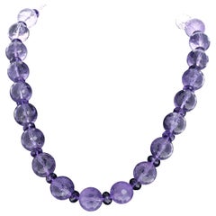 AJD Real Big Amethysts und Real Little Amethyst Edelstein Spacers 21" Halskette